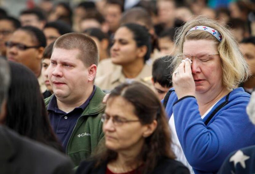 
John Cagle and his wife, Celia, of Richardson listened to Vietnam War veterans recount...