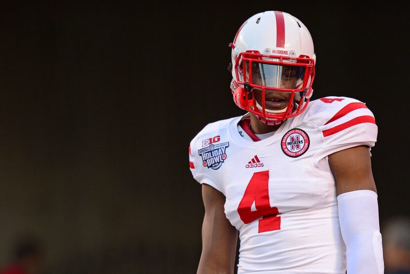 Dec 27, 2014; San Diego, CA, USA; Nebraska Cornhuskers defensive end Randy Gregory (4) looks...