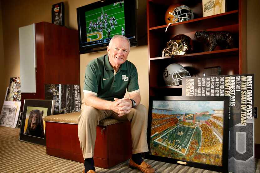 Acting head coach Jim Grobe is a football coach in transition at Baylor University, as...