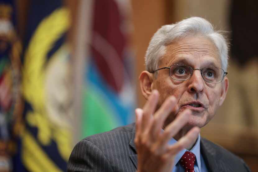 Attorney General Merrick Garland speaks following a briefing by Bureau of Alcohol Tobacco...