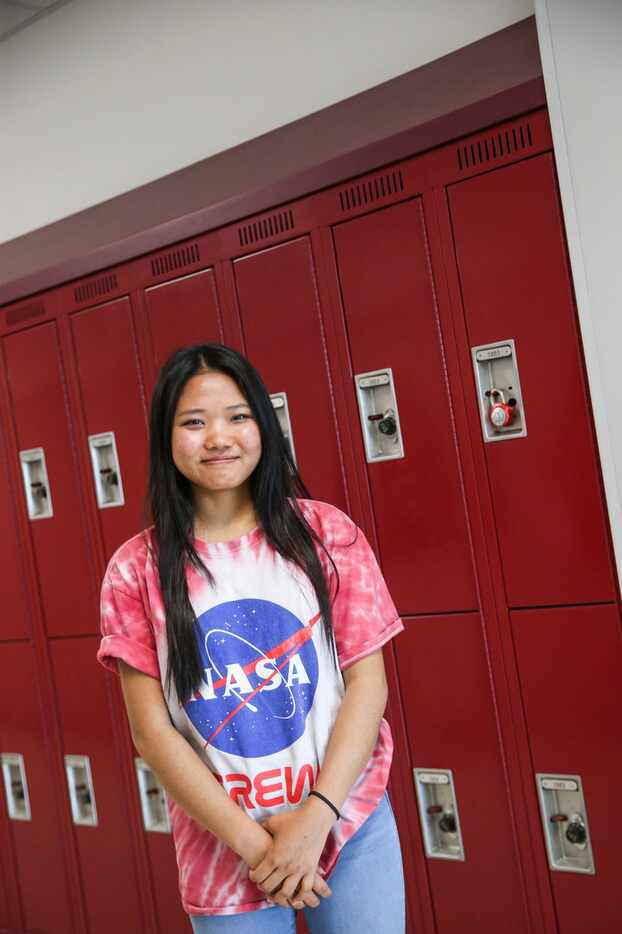 Hanah Sung, a member of the Chin Club, at Lewisville High School, Killough campus, on...
