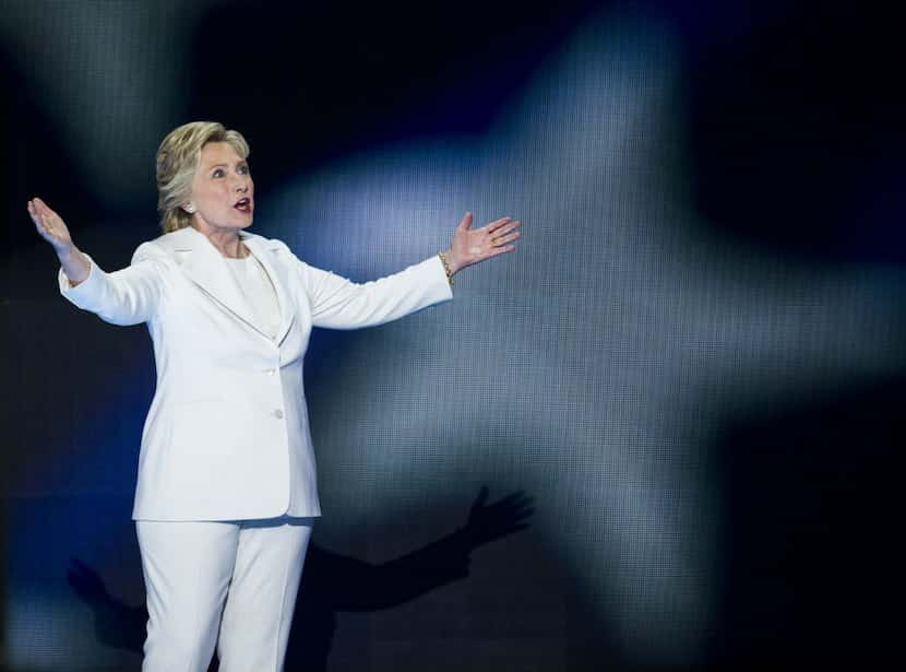 Democratic presidential candidate Hillary Clinton takes the stage during day four of the...