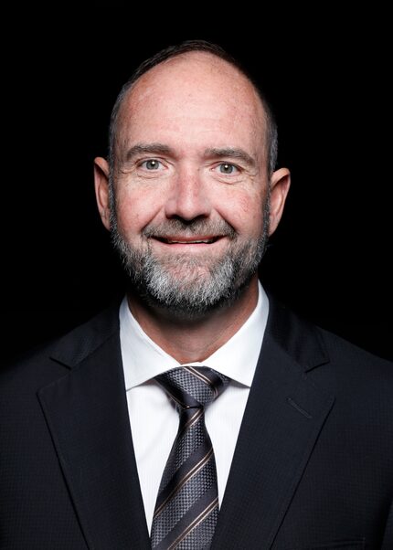 New Dallas Stars head coach Pete DeBoer is photographed during media day at Comerica Center...