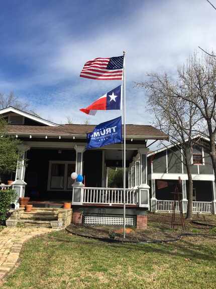 This photo from Kimberly Loyd's Facebook page shows a Trump flag waving in the wind...