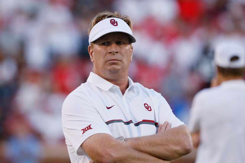 FILE - In this Sept. 17, 2016, file photo, Oklahoma defensive coordinator Mike Stoops...