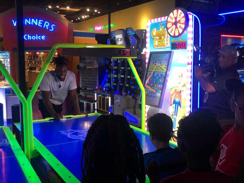 DeMarcus Lawrence at Main Event in Frisco. The event included one hundred kids from Boys and...