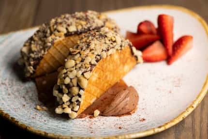 Choco Tacos are an example of a playful, new dessert at Tex-Mex restaurant Tejas in the...