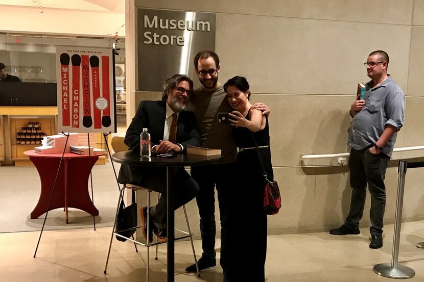 Author Michael Chabon meets with fans after his talk Monday at the Dallas Museum of Art.