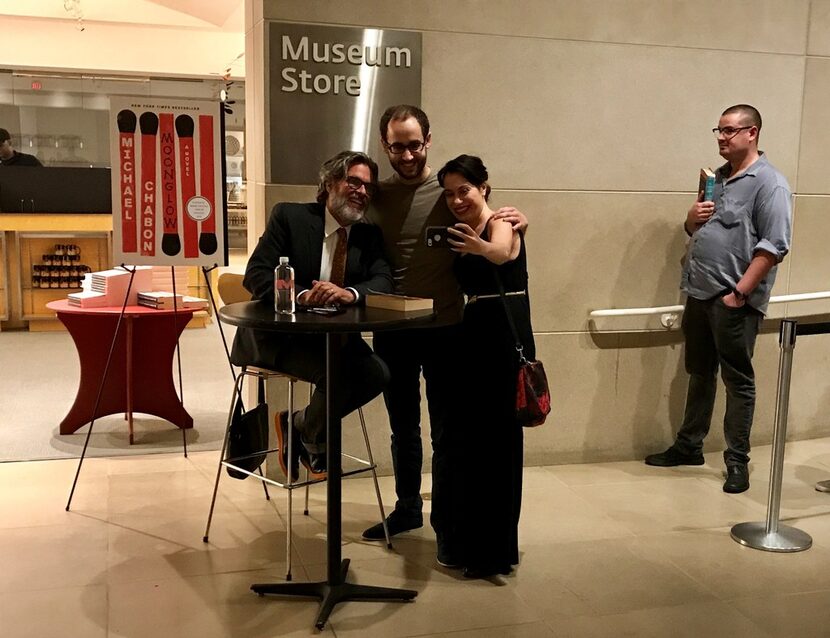 Author Michael Chabon meets with fans after his talk Monday at the Dallas Museum of Art.