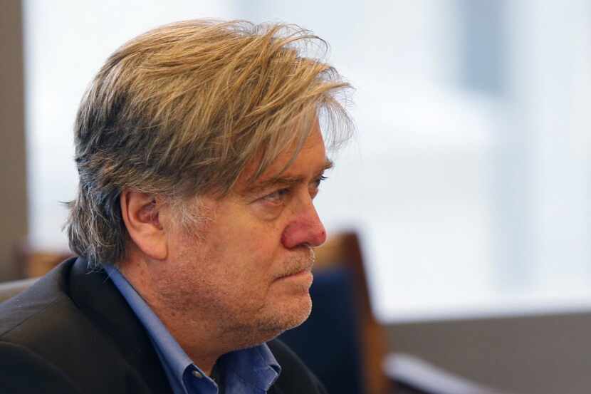 Stephen Bannon, Republican presidential candidate Donald Trump's campaign chairman, at a...