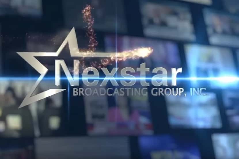 Screenshot of a Nexstar logo appearing on screen during a newscast at one of its TV stations.
