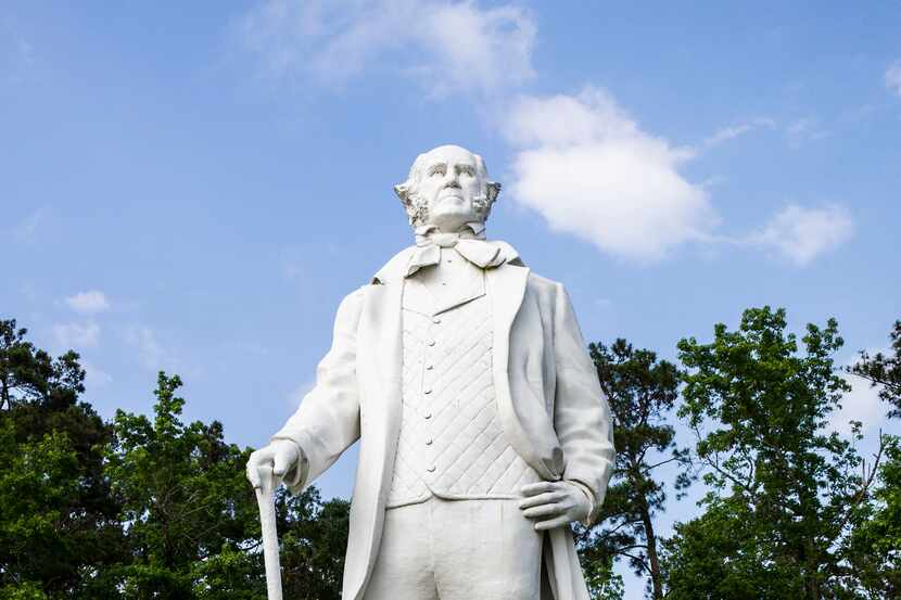 A statue of Sam Houston stands near I-45 at the Sam Houston Statue and Visitors Center on...
