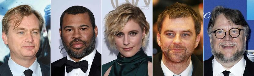 Directors nominated for the 90th Academy Awards, from left: Christopher Nolan, Jordan Peele,...