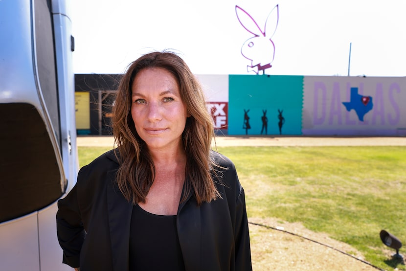 Lesli Marshall poses for a portrait at the Design District Playground on July 19 in Dallas....