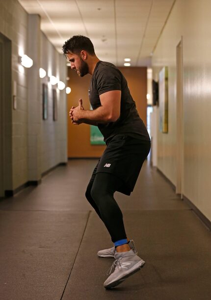 Texas Rangers first baseman Joey Gallo works out at Boras Sports Training Institute during...