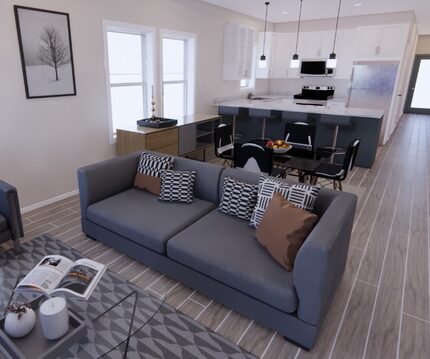 The interior of one of Amherst Residential's modular StudioBuilt homes.