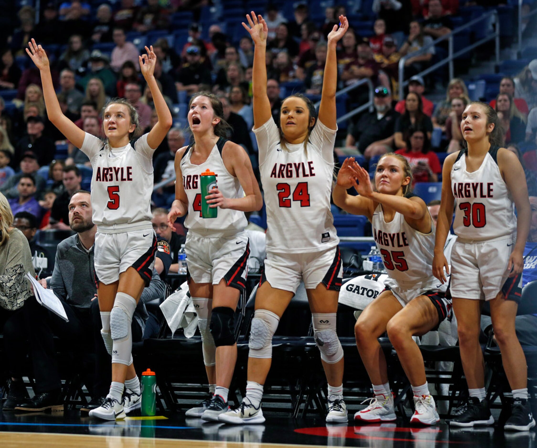 Argyle starters celebrate in closing seconds in 4A semifinal Argyle where defeated...