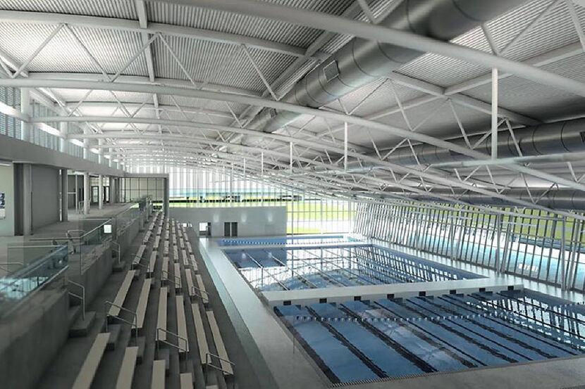 Garland ISD trustees backed away from building their original vision of a natatorium (above)...
