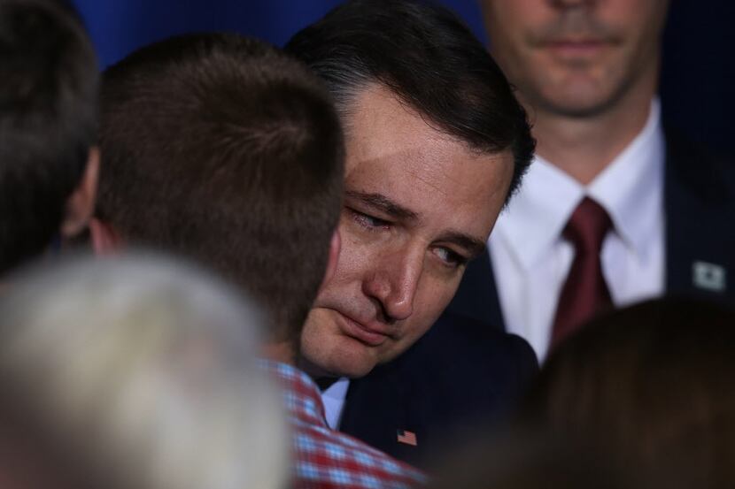  Republican presidential candidate Ted Cruz hugged a supporter after announcing the...