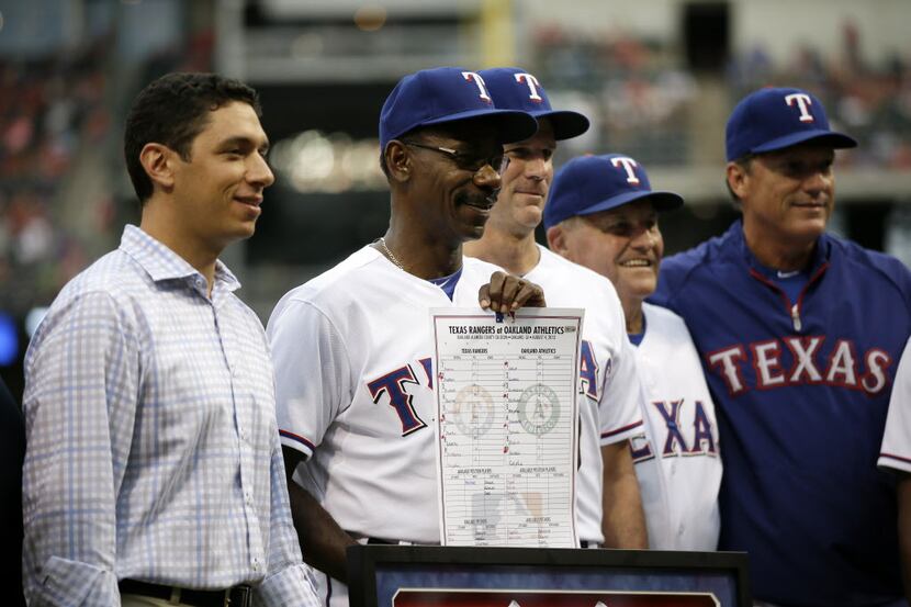 Texas Rangers President of Baseball Operations and General Manager Jon Daniels poses with...