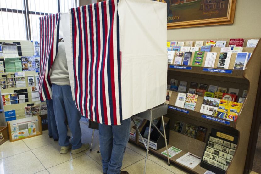 Citizens of New Jersey's Ocean County cast ballots Monday in Toms River as part of a special...