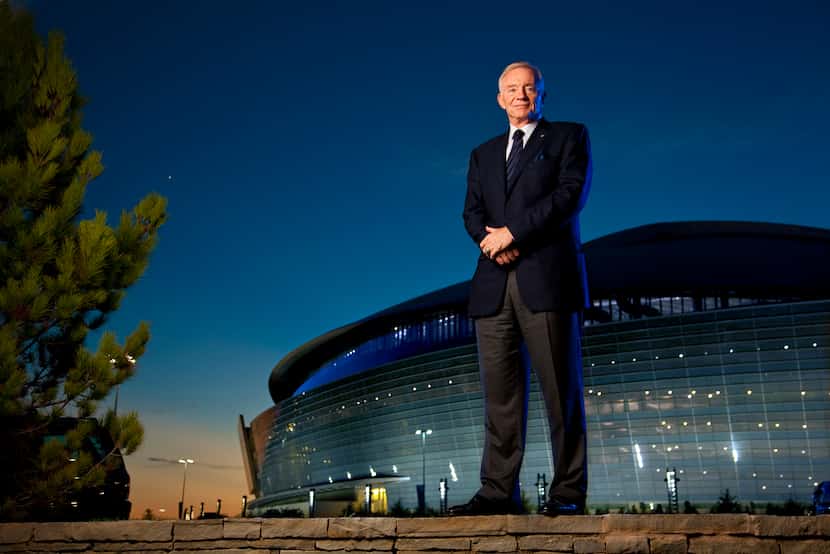 Cowboys owner Jerry Jones was photographed outside Cowboys Stadium, now AT&T Stadium, for a...