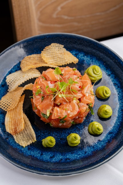 Tuna tartare at Greek restaurant Avra is made with big-eye tuna, extra-virgin olive oil,...