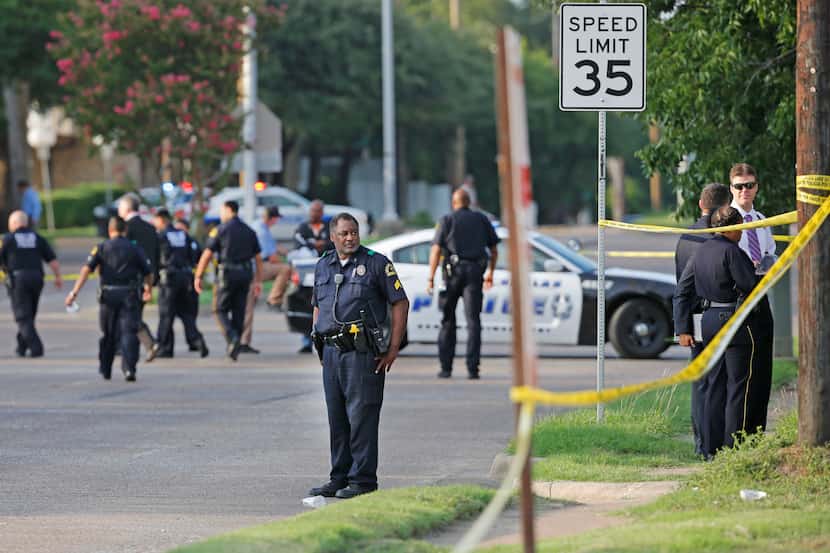 Dallas police investigate an officer-involved shooting near Jim Miller Road and Military...