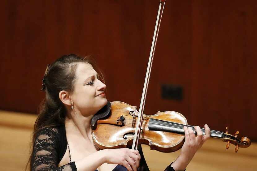 
Erika Geldsetzer performed with the Fauré Piano Quartet on Monday at SMU’s Caruth Auditorium.

