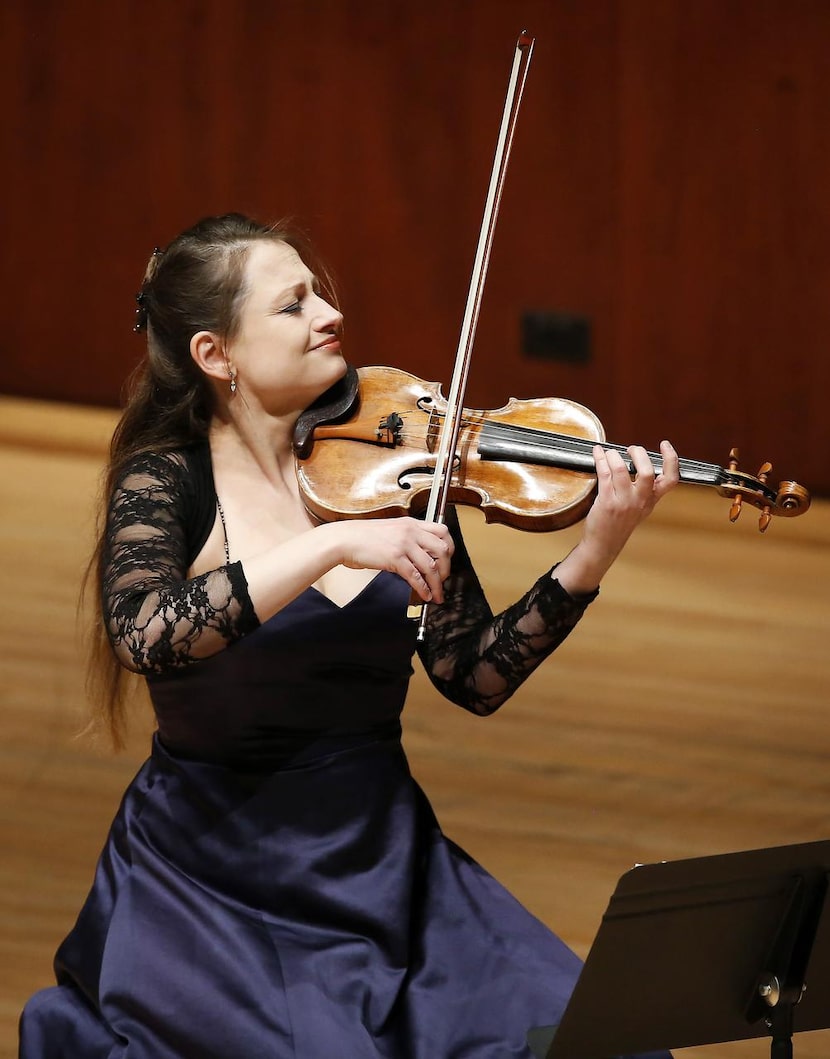 
Erika Geldsetzer performed with the Fauré Piano Quartet on Monday at SMU’s Caruth Auditorium.
