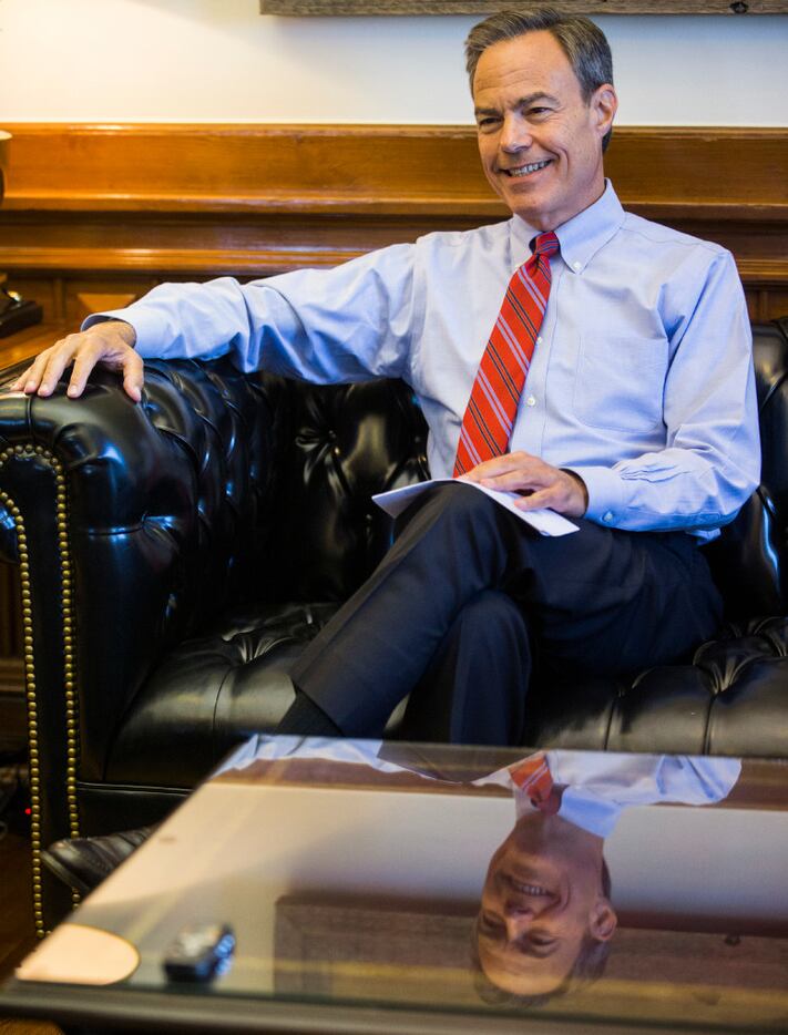Speaker of the House Joe Straus is interviewed in his office on the third day of a special...