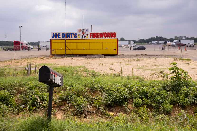The Ranch Truck Parking and Joe Dirt’s Fireworks stand in Unincorporated Tarrant County near...