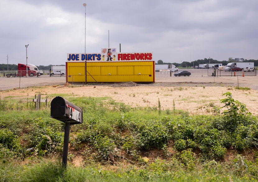 The Ranch Truck Parking and Joe Dirt’s Fireworks stand in unincorporated Tarrant County near...