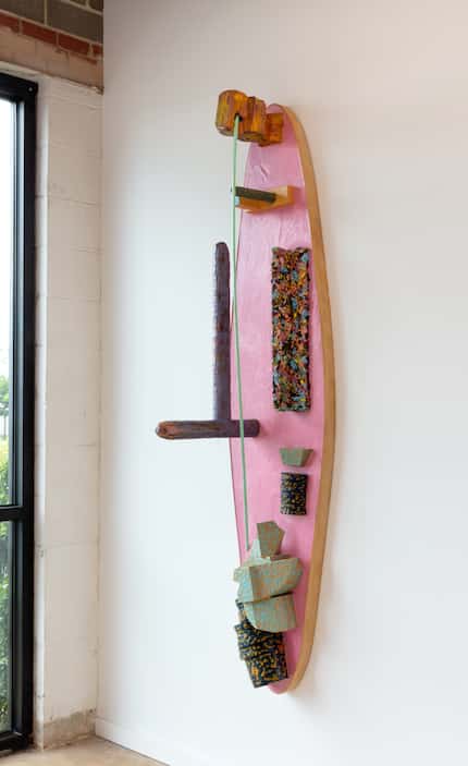 John Miranda's 2019 piece "Pink Surfer" is among the works he completed as a part-time...