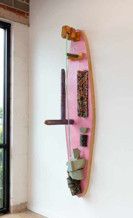 John Miranda's 2019 piece "Pink Surfer" is among the works he completed as a part-time...