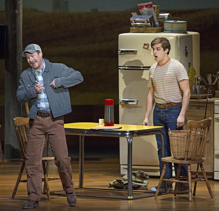 
Cullen Titmas (left) as Bud and John Campione as Michael, his son, during a performance of...