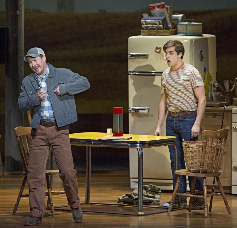 
Cullen Titmas (left) as Bud and John Campione as Michael, his son, during a performance of...