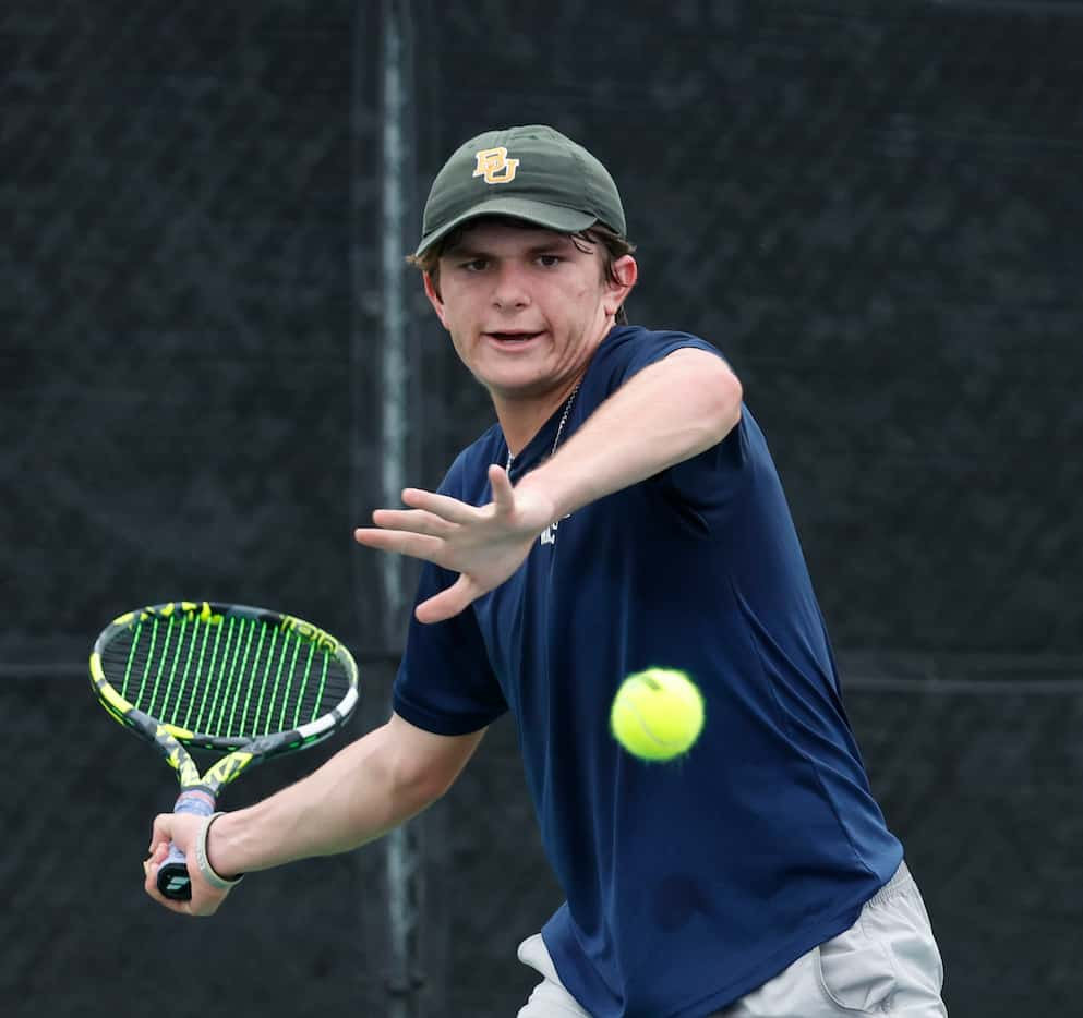 Prosper Walnut Grove's Blake Anderson defeated Tucker Haynes in a 5A boys singles match in...