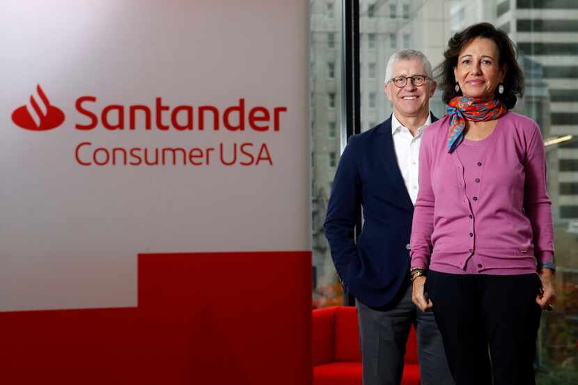 Scott Powell, CEO of Santander Consumer USA and Ana Botin, group executive chairman of Banco...