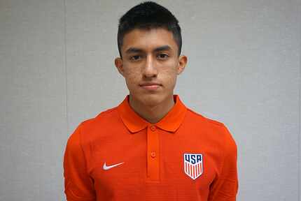 Martin Salas headshot from a US Soccer camp in 2016.