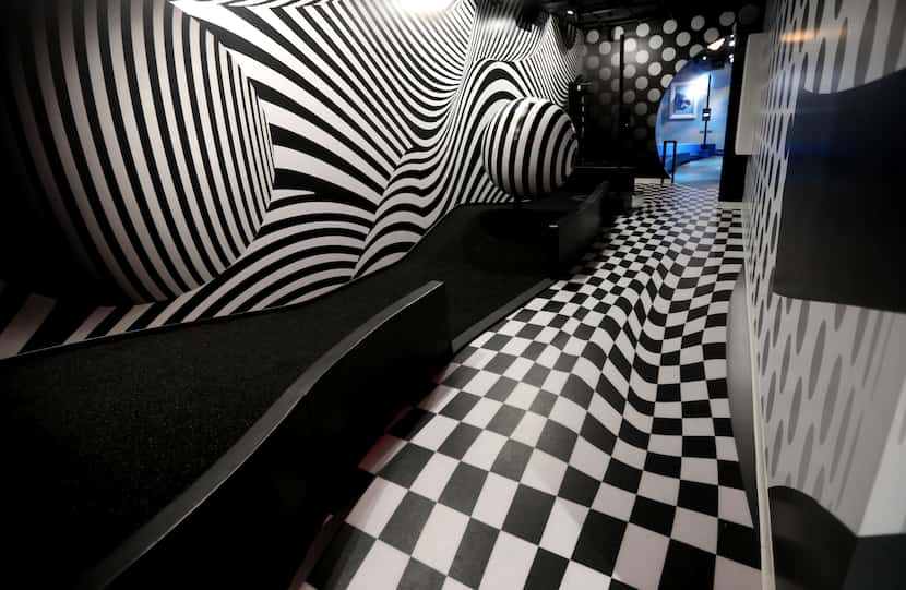 A hole in the Illusion room at Puttery, a new indoor mini golf and entertainment concept in...