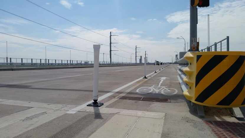  The newly installed Sylvan Avenue Bridge bike lanes