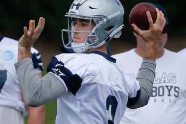Dallas Cowboys quarterback Mike White (3) is pictured during Dallas Cowboys OTA football...