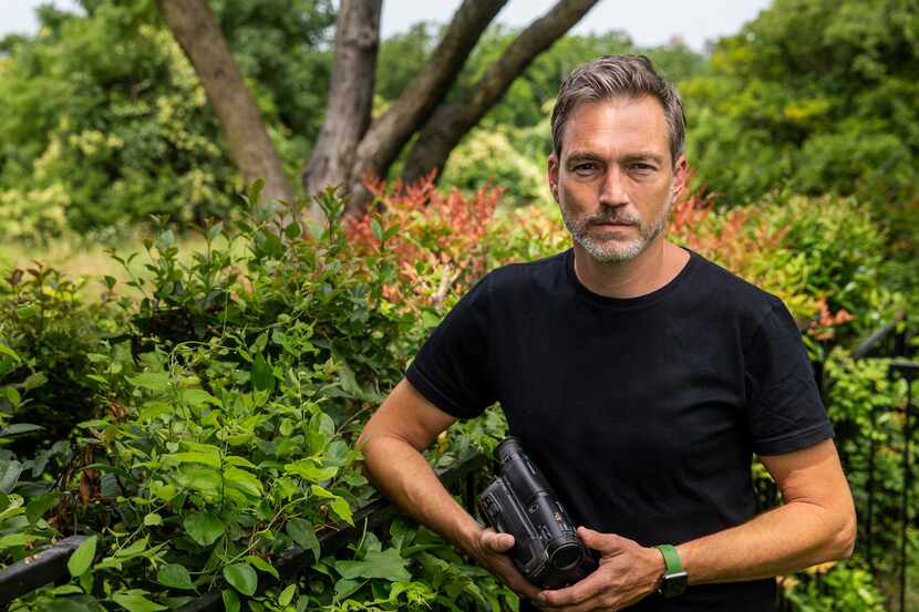 Filmmaker Miles Hargrove holds the Sony Video8 camcorder he used to film the 25-year-old...