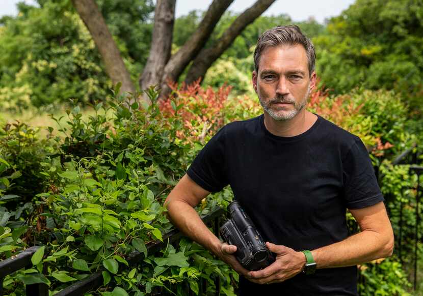 Filmmaker Miles Hargrove holds the Sony Video8 camcorder he used to film the 25-year-old...