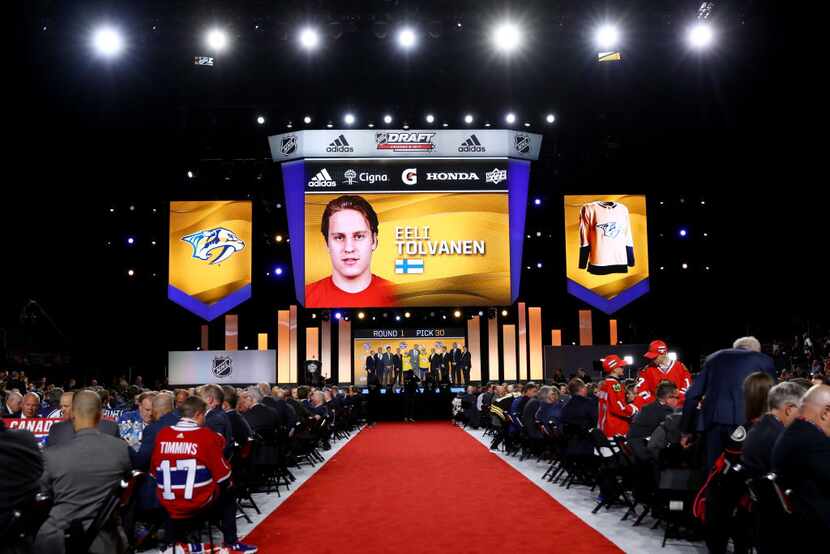 CHICAGO, IL - JUNE 23: A general view as Eeli Tolvanen is selected 30th overall by the...