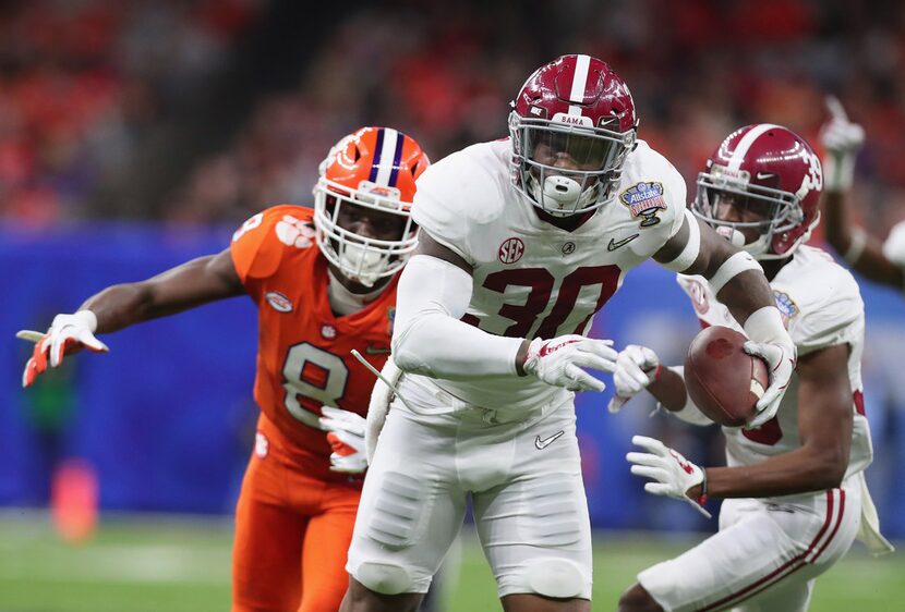 NEW ORLEANS, LA - JANUARY 01:  Mack Wilson #30 of the Alabama Crimson Tide returns an...