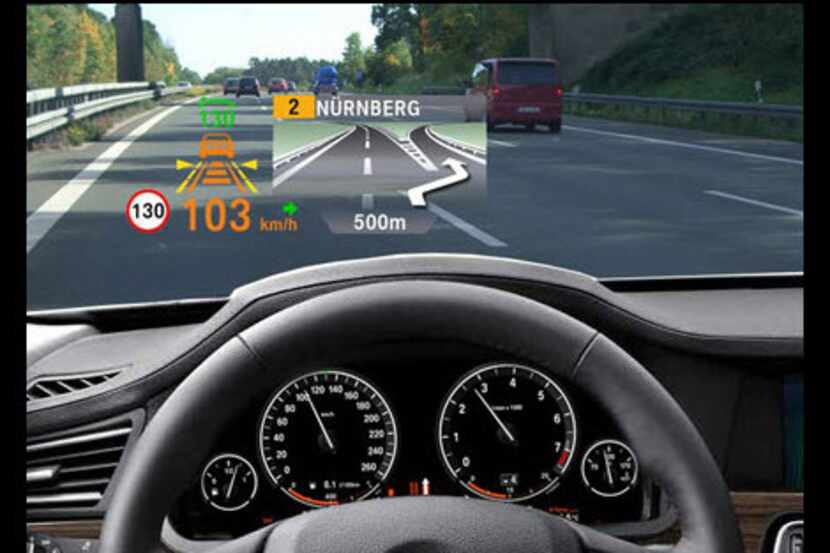 Texas Instruments' DLP technology is used in this automotive heads-up display to show key...