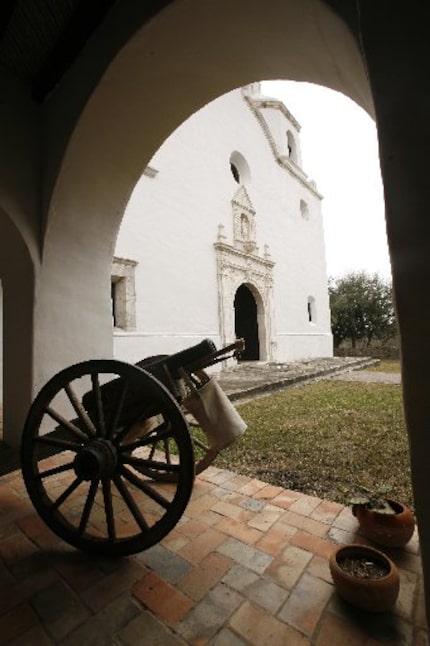 Mission Espiritu Santo at Goliad State Park in Goliad, Texas. 