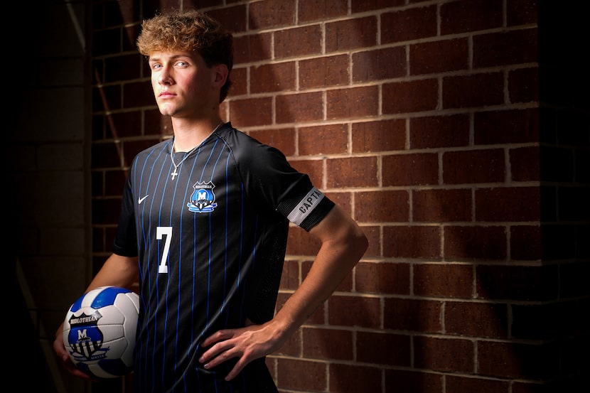 Midlothian High School senior Caden Naizer, the Dallas Morning News boys soccer player of...